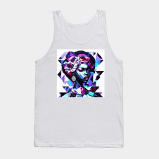 [AI Art] Beautiful (though nonexistent) Rose lady - Geometric Art Style Tank Top